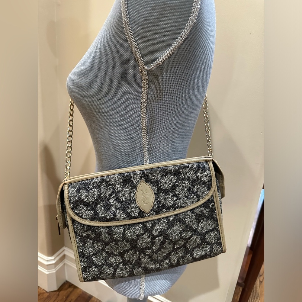YSL Giraffe Print Vintage Clutch w/added Crossbody Conversion Kit